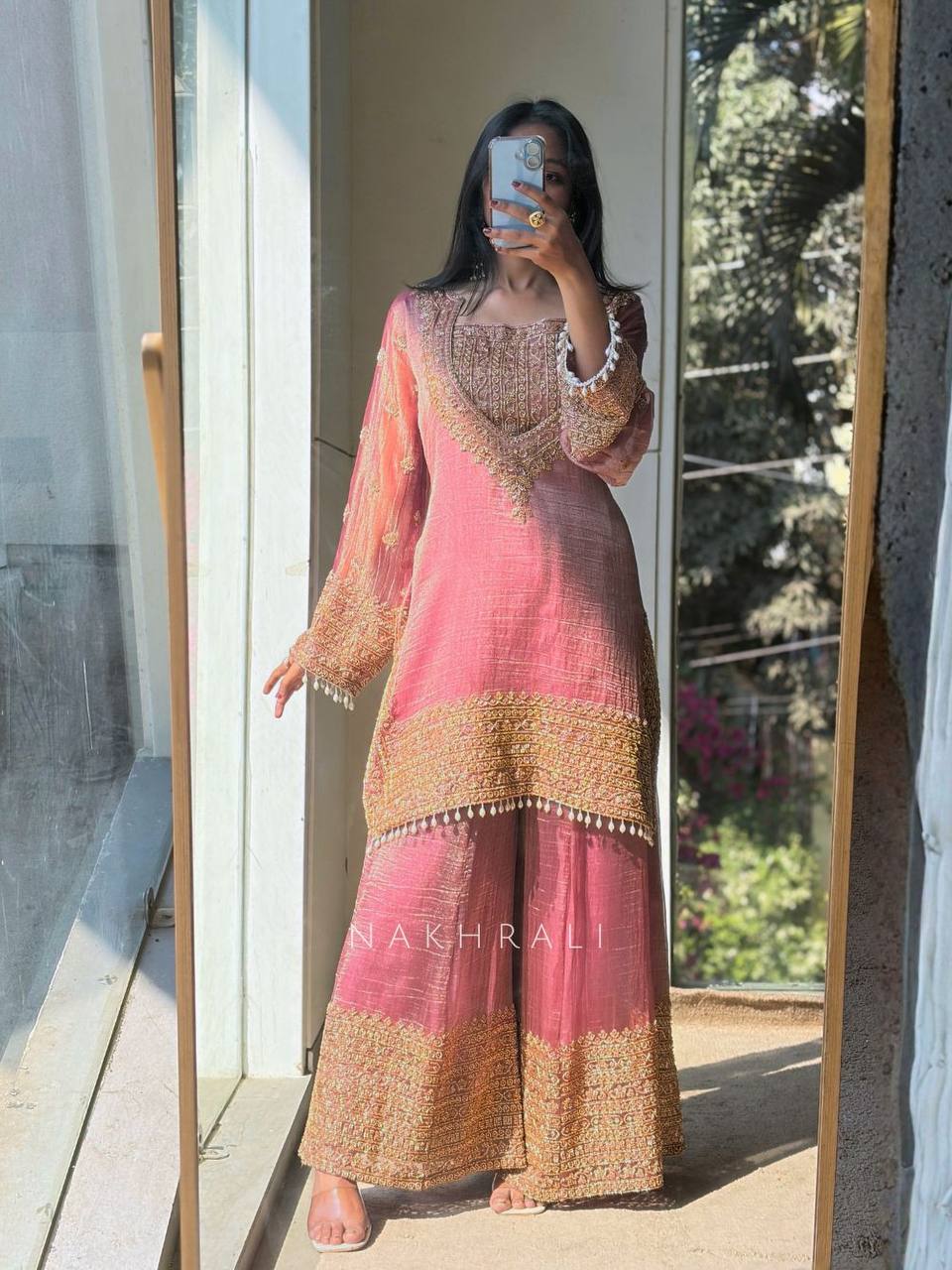 Royal Orchid Embroidered Evening Couture